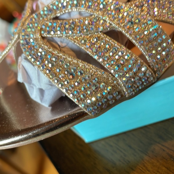 Lauren  Lorraine, style #Vanessa gold sequins,sparkling with a two inch heel - Picture 11 of 11